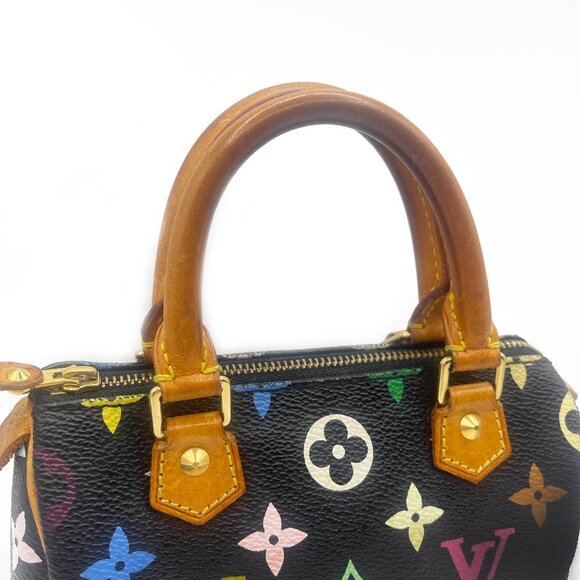 Authentic Louis Vuitton Multicolor Mini Speedy Monogram Nano Sac Bag HL Black - Picture 11 of 15